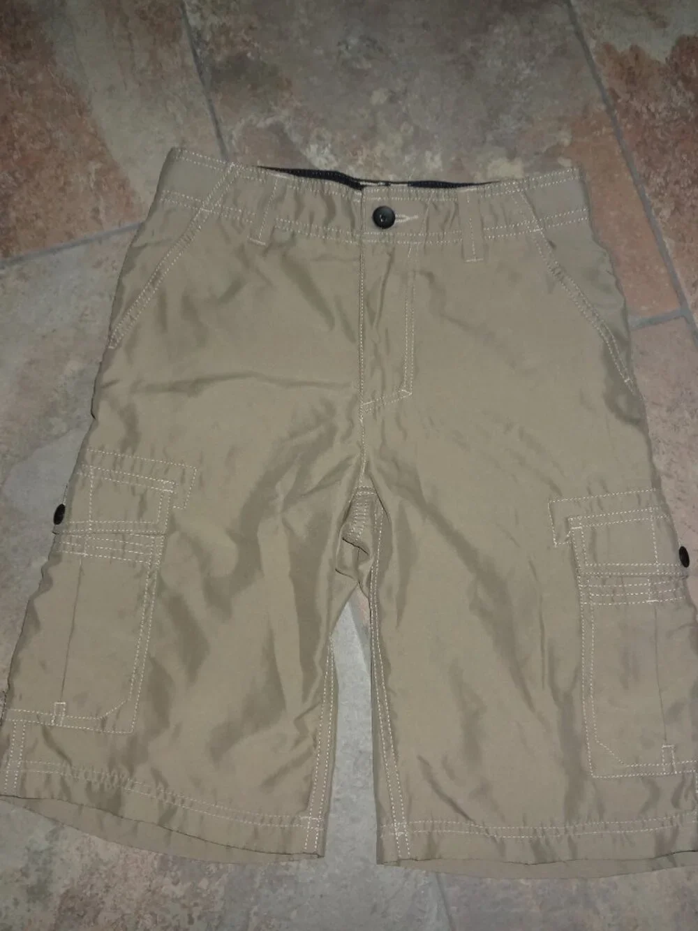 Lot 2 Shorts boy 14 quick dry type=adjustable Tony Hawk Khaki Cargo+Weatherproof